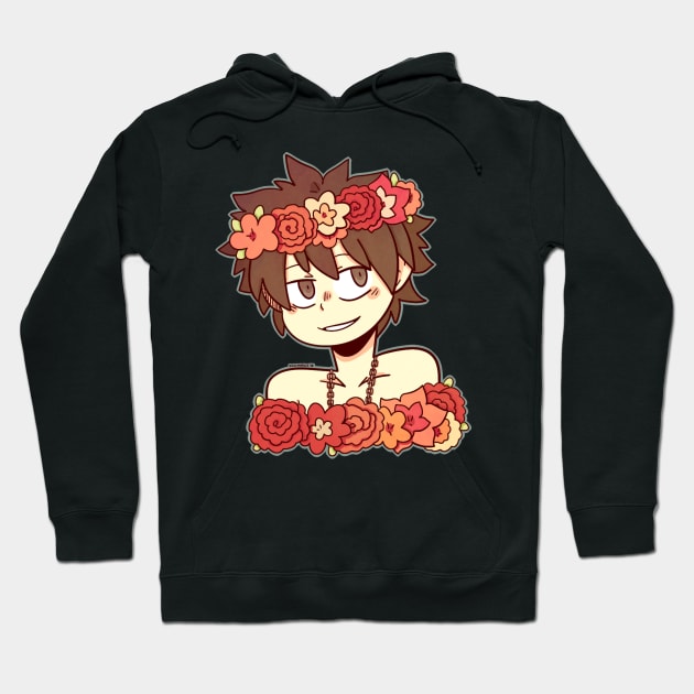 Gray Flower Crown sticker Hoodie by Dragnoodles